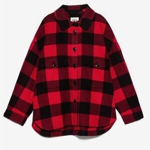 Zara Oversized Flannel Jacket